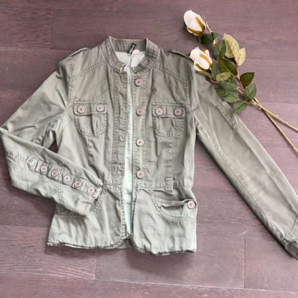 Olive Army Green Spring Jacquet Jacket - Picture 1 of 6